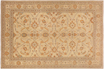 handmade Transitional Kafkaz Chobi Ziegler Tan Orange Hand Knotted RECTANGLE 100% WOOL area rug 10 x 15